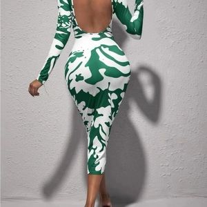 Long sleeve, bodycon , low back dress